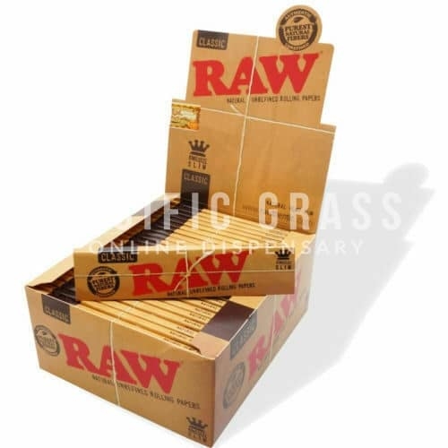 Raw Natural Unrefined Rolling Papers – Classic – King Size Slim (32 Sheets)