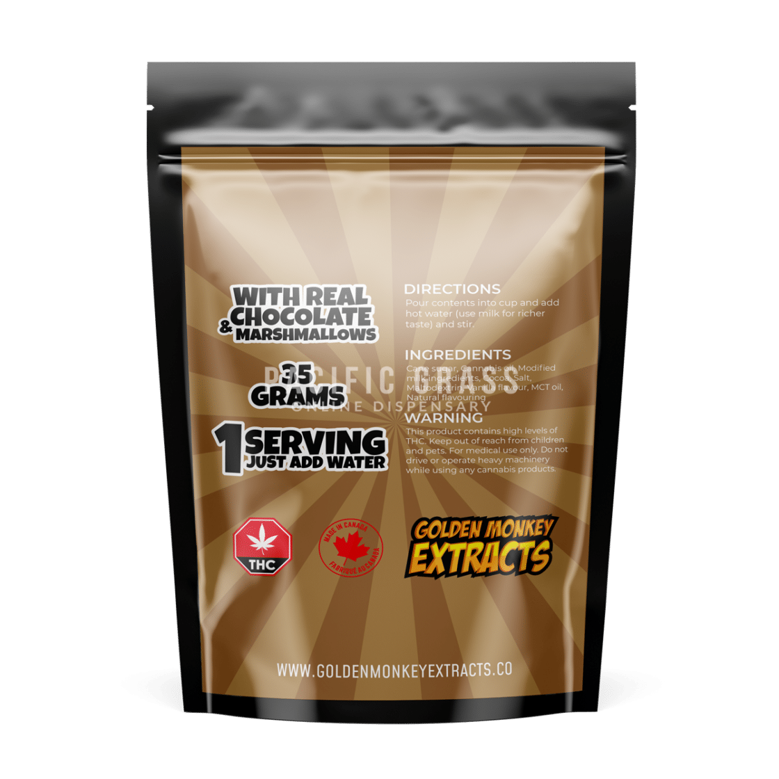 Golden Monkey Extracts – 150mg Hot Chocolate Drink Mix
