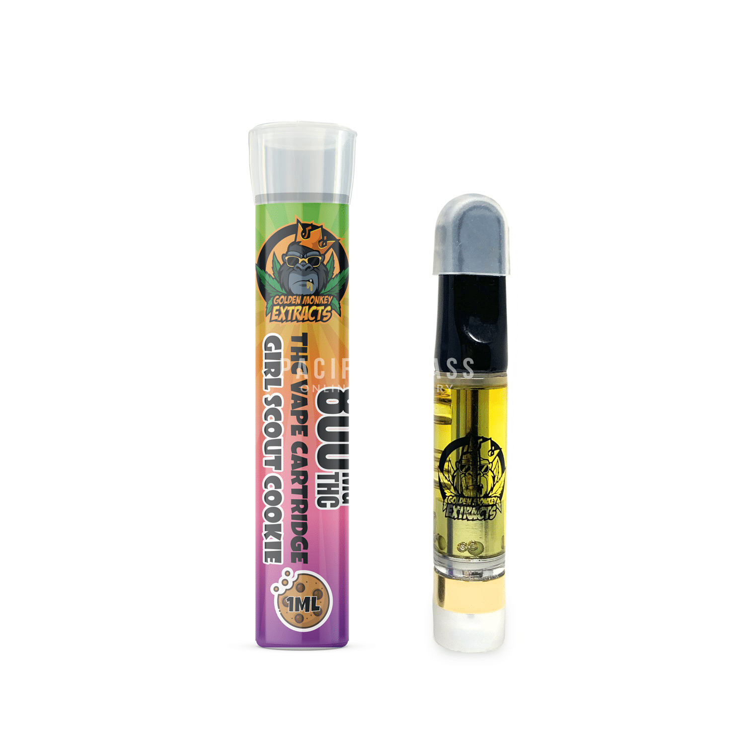 Golden Monkey Extracts – Premium 800mg Thc Cartridges – 1ml – Girl Scout Cookie