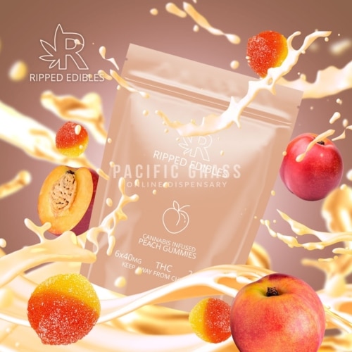 Ripped edibles gummies – peach