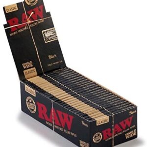 Raw Black Natural Unrefined Rolling Papers Single Wide