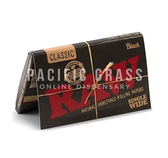 Raw Black Natural Unrefined Rolling Papers Single Wide