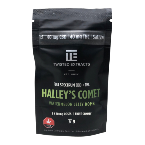 Twisted Extracts Halley's Comet Watermelon Jelly Bomb (1:1 40mg - CBD/Sativa)