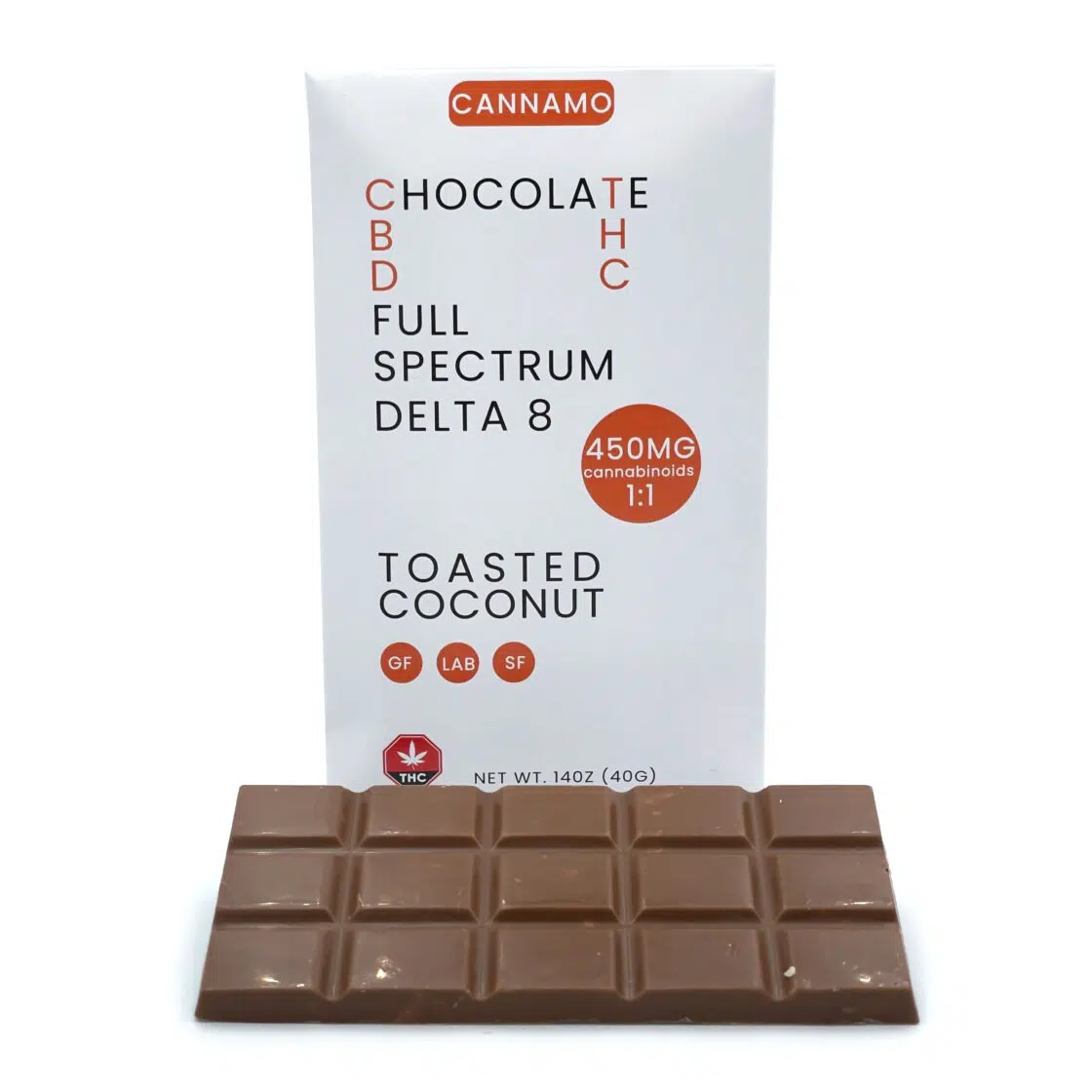 Cannamo Chocolate D8 THC Full Spectrum 1:1 450MG