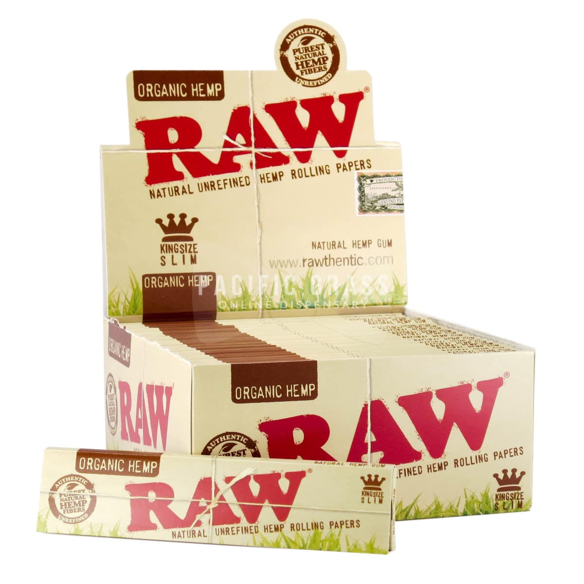 Raw organic king size rolling papers