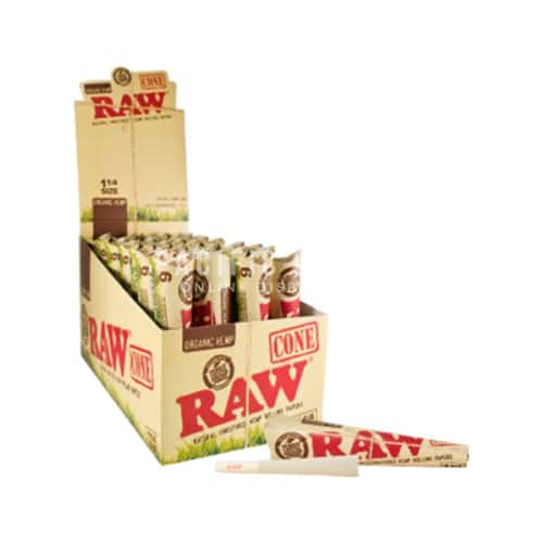 RAW Organic Hemp Pre-Roll Cones – 1 1/4 (6 Pack)