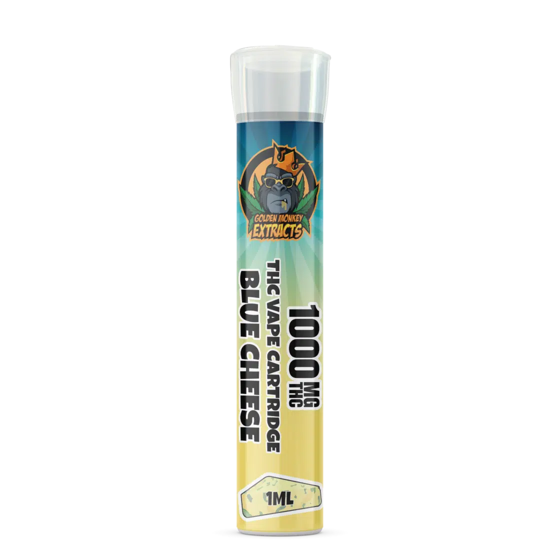 Golden Monkey Extracts Premium 800MG THC Cartridges 1ML Blue Cheese