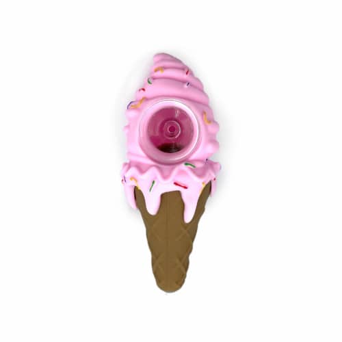 Ice Cream Cone Silicone Pipe Pink
