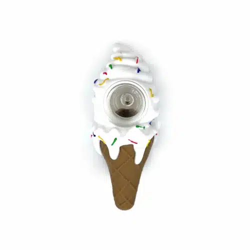 Ice Cream Cone Silicone Pipe White