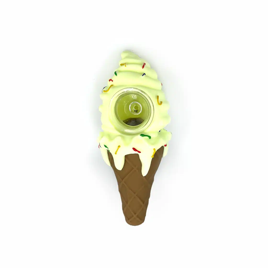Ice Cream Cone Silicone Pipe Green