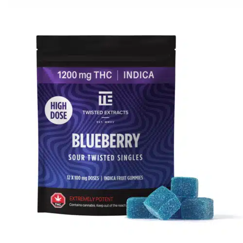Twisted Edibles Singles High Dose 1200mg Blueberry