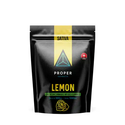 Proper Extracts Live Resin Infused Gummies Sativa Lemon